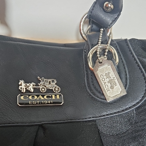 Coach Black Signature Satchel - Picture 2 of 15
